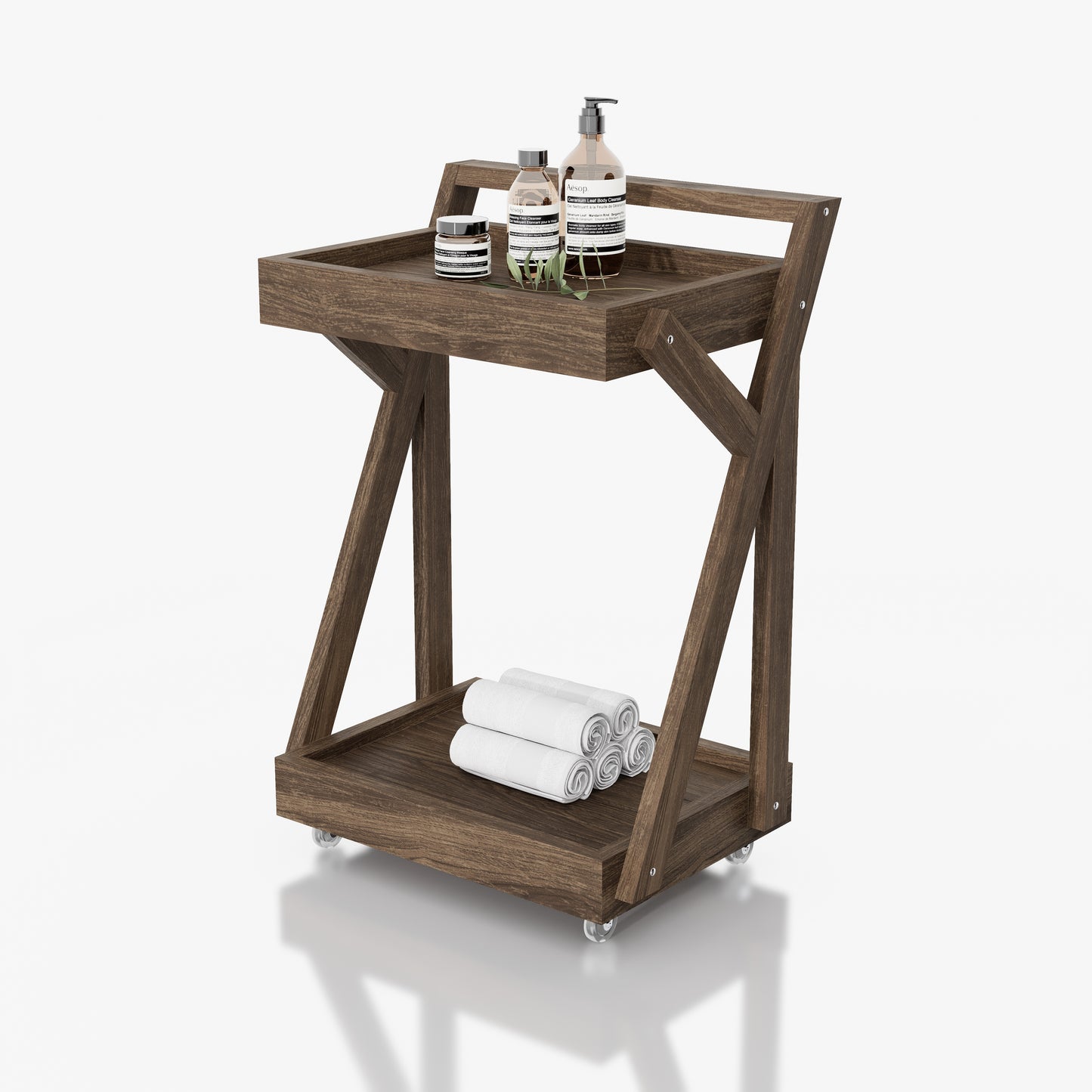 CARRITO AUX TERAPEUTA Y 2 NIVELES P_HOT_CABIN 0.58X0.5X0.43M