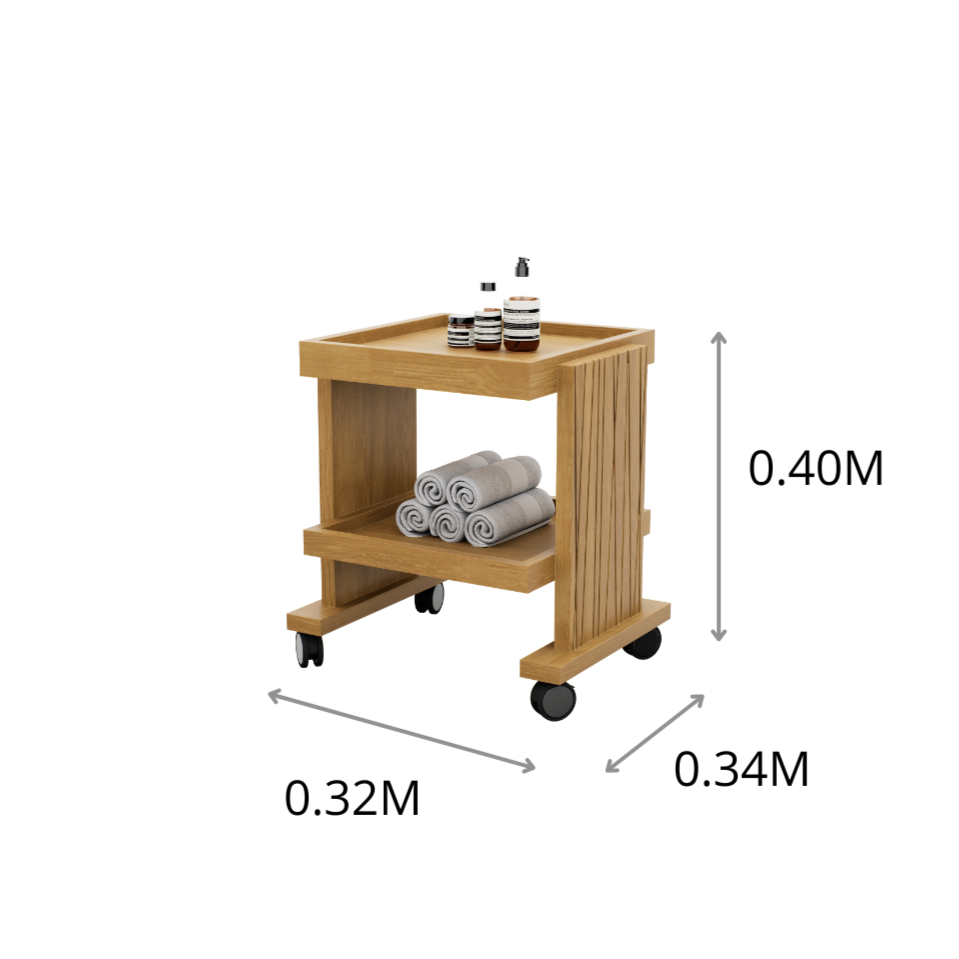 CARRITO AUXILIAR PEDICURE 2 NIVELES PALMA 0.32X0.40X0.34M