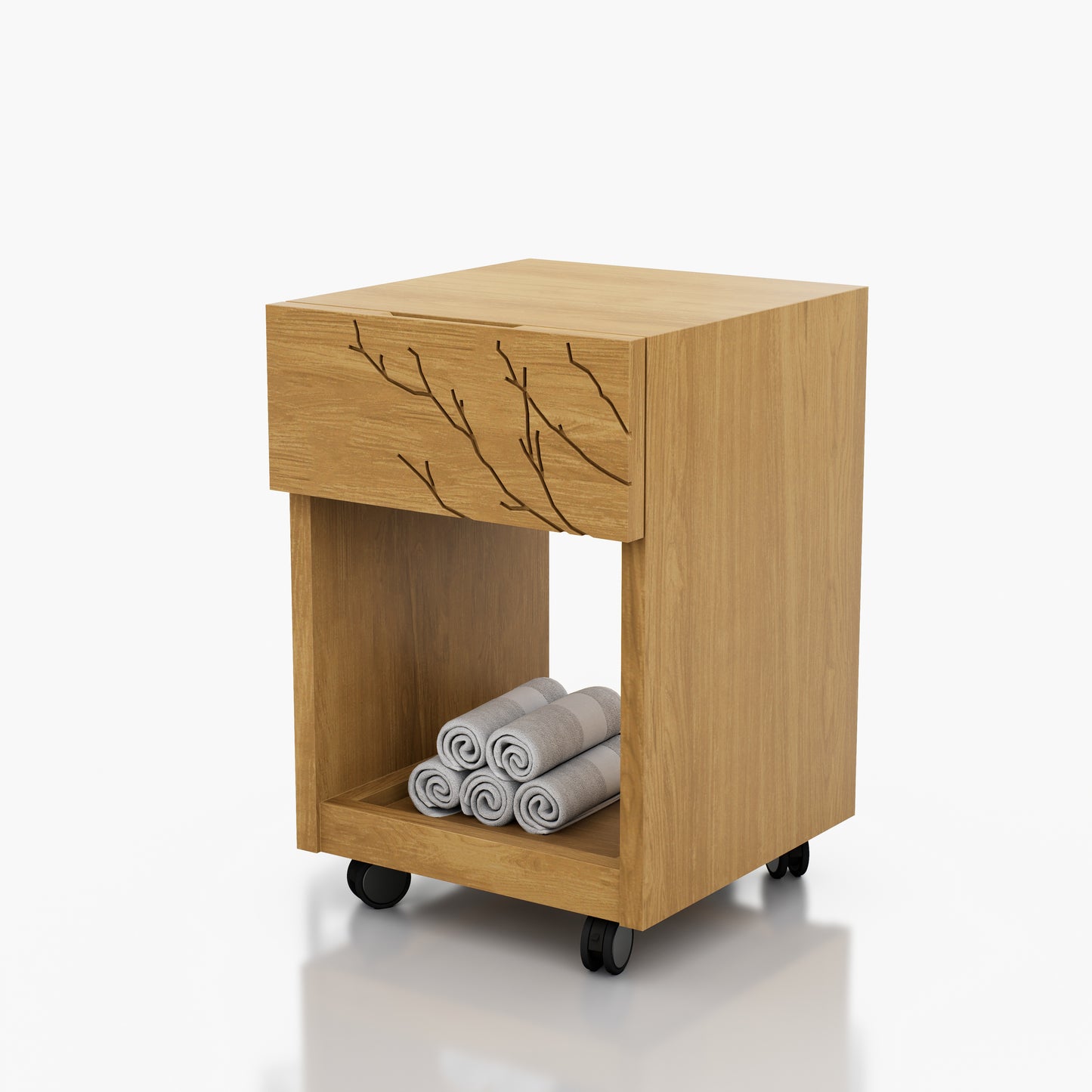 CARRITO AUXILIAR PEDICURE CON CJN CORAL 0.32X0.48X0.34M