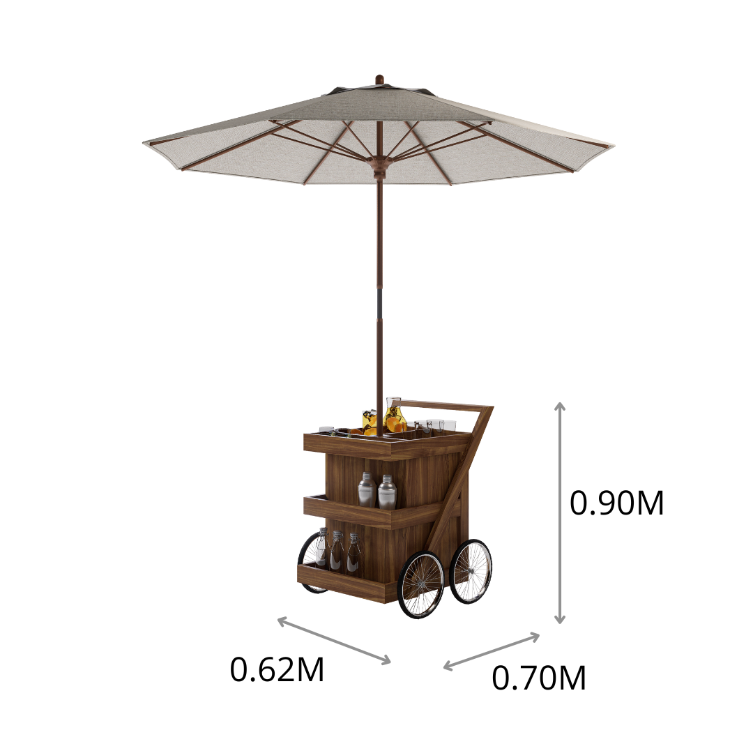 CARRITO AUX JUGOS 1 CJN_2GVTAS RUSTIK 0.62X0.90X0.70M