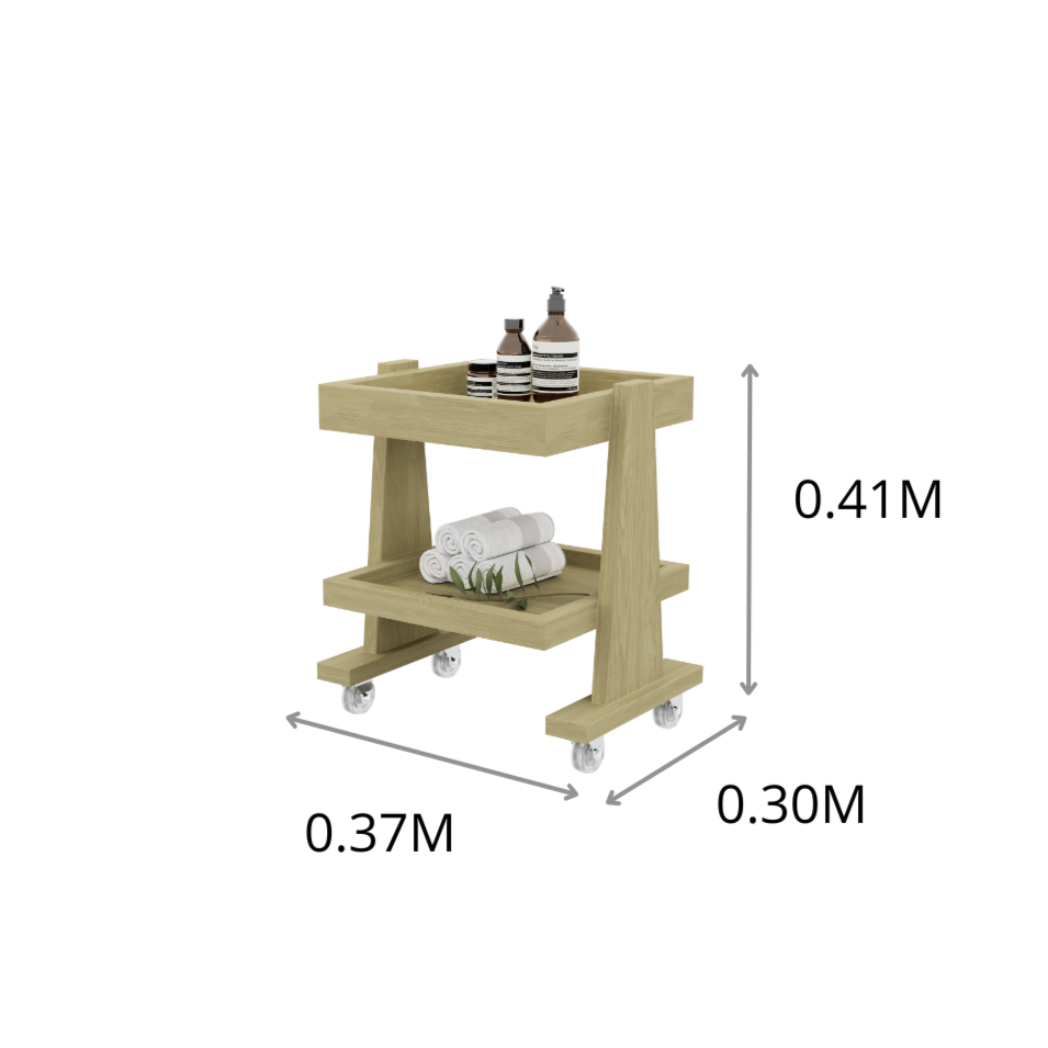 CARRITO AUX PEDICURE ECO 2 NIV 0.37X0.41X0.30M