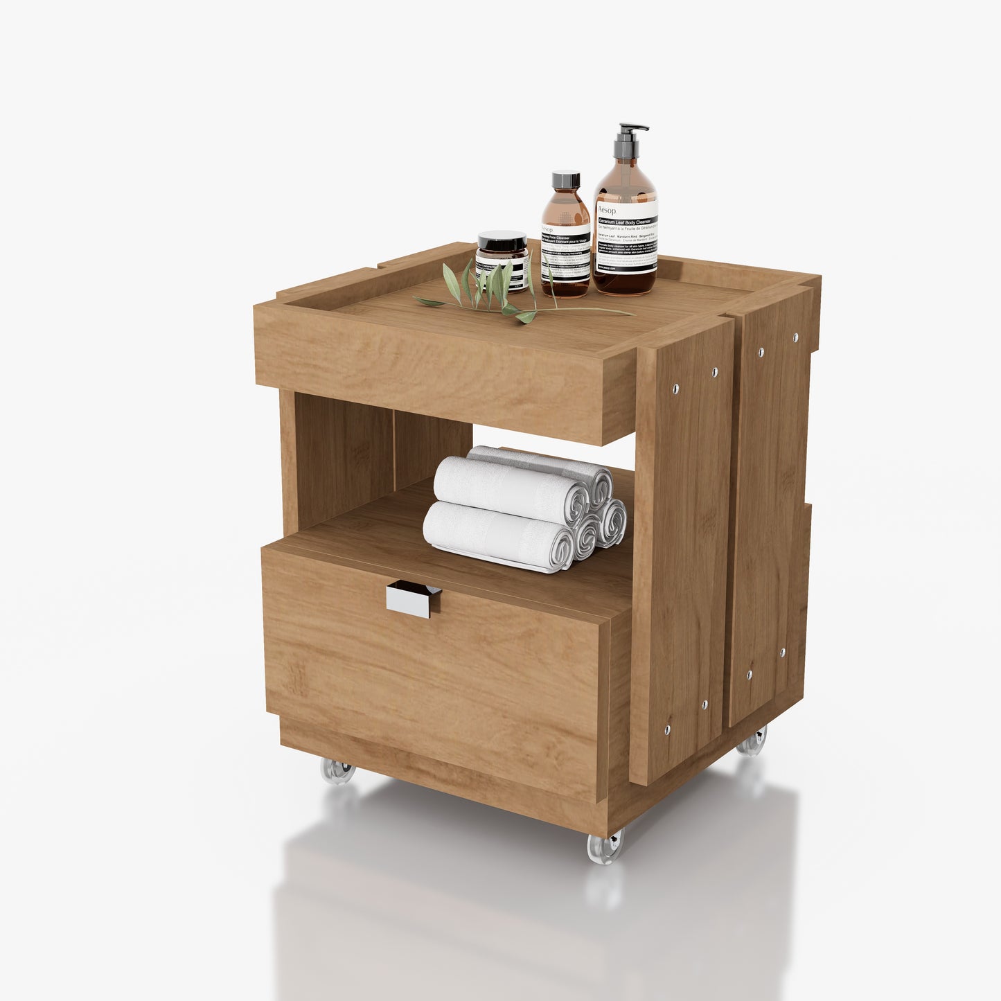 CARRITO AUX PEDICURE RUSTIK 1CJN 0.44X0.50X0.44M