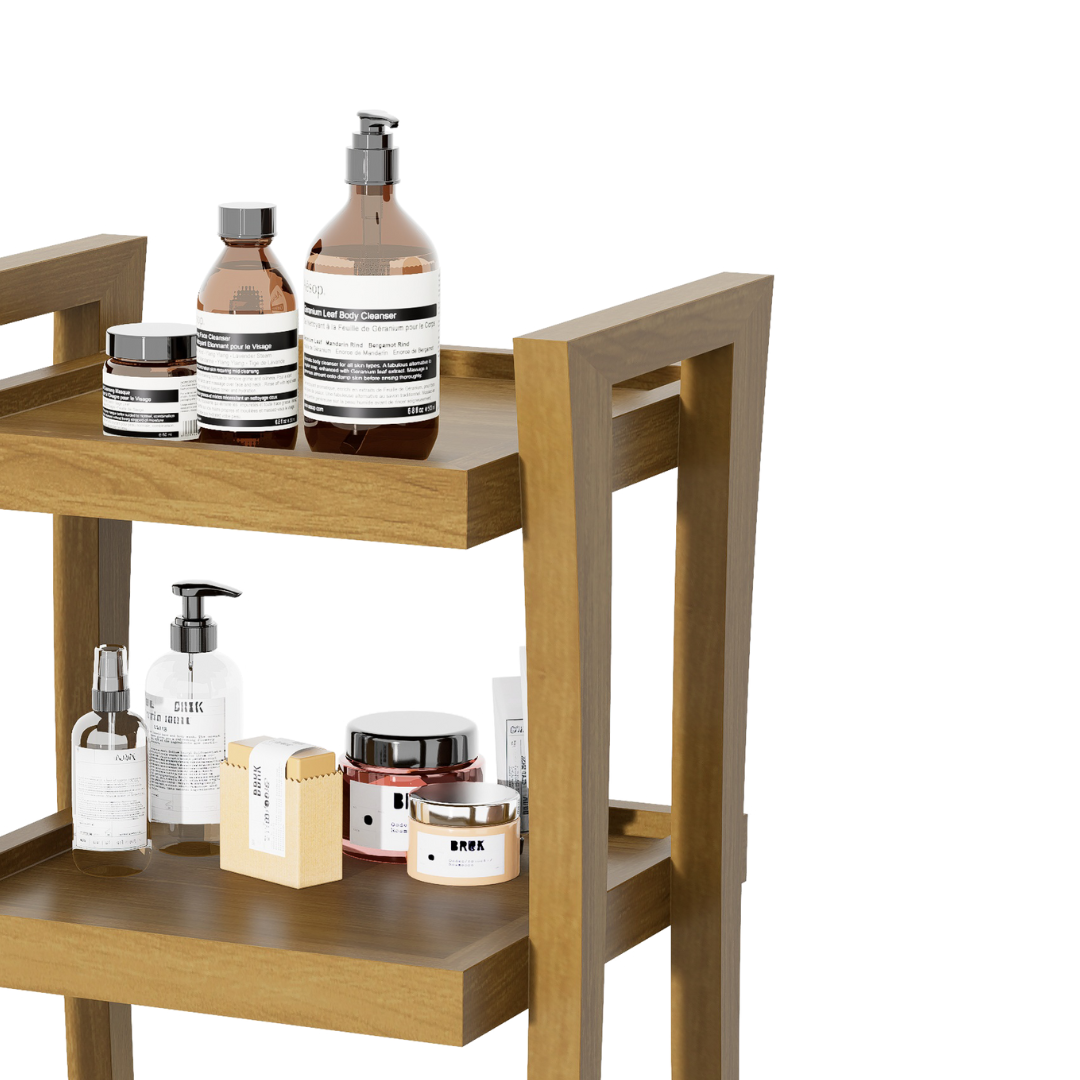 CARRITO AUX TERAPEUTA MINI 3 NIVELES CURVAS 0.42X0.75X0.40M