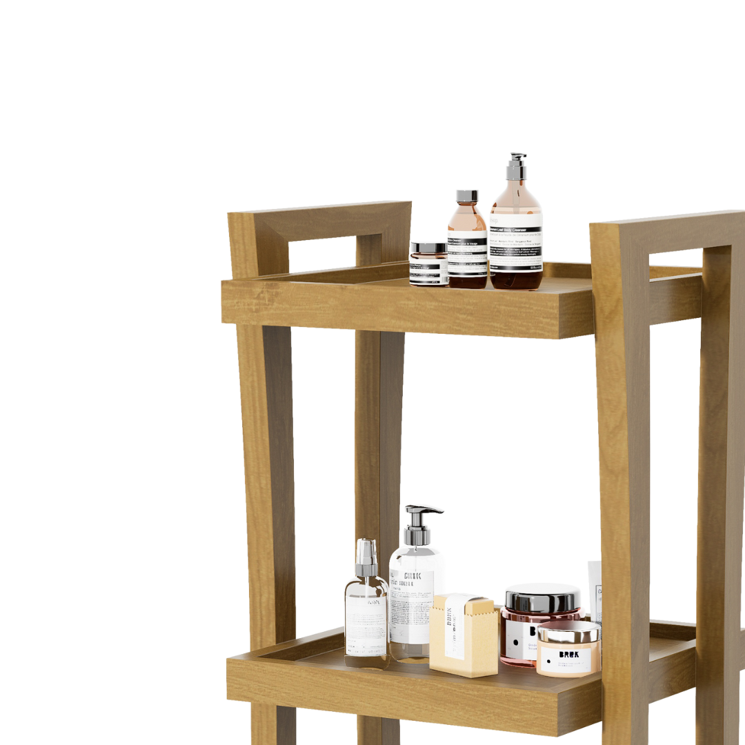 CARRITO AUX TERAPEUTA MINI 3 NIVELES CURVAS 0.42X0.96X0.40M