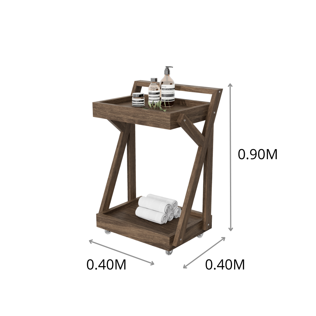 CARRITO AUX TERAPEUTA Y 2 NIVELES P_HOT_CABIN 0.58X0.5X0.43M