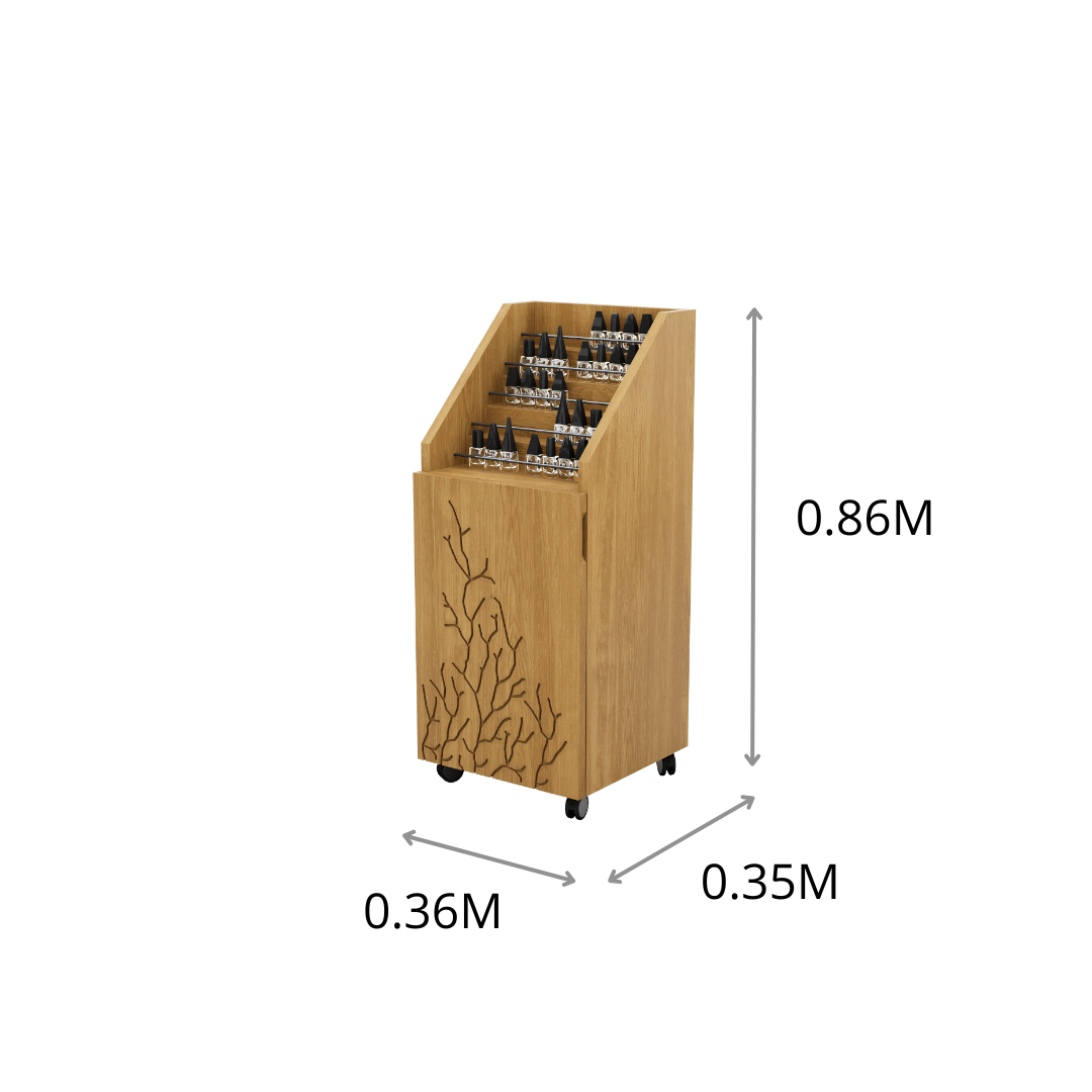 CARRITO ESMALTES CON GVT CORAL 0.36X0.86X0.35M