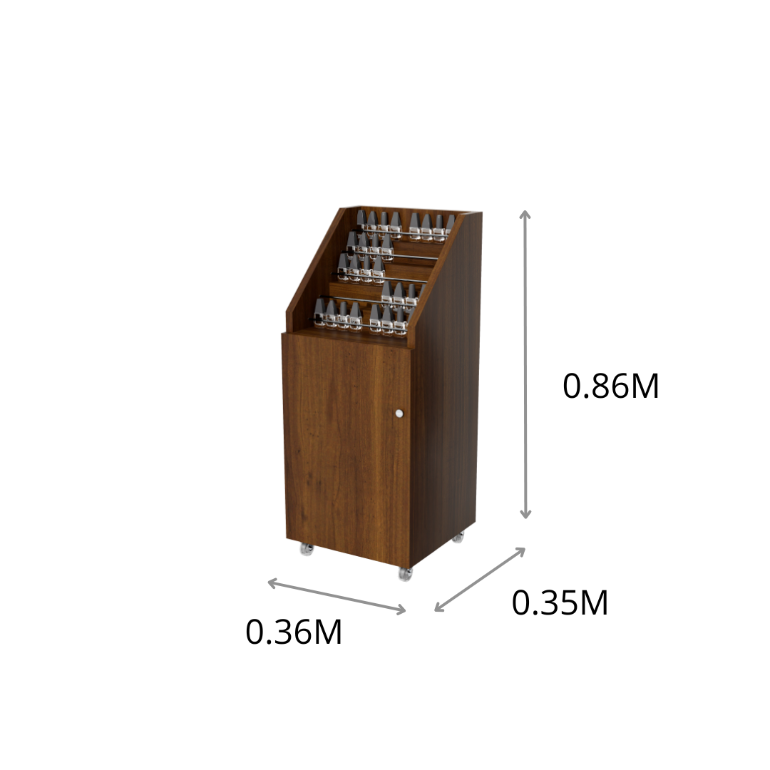 CARRITO ESMALTES FOLIE CON GAVETA 0.36X0.86X0.35M