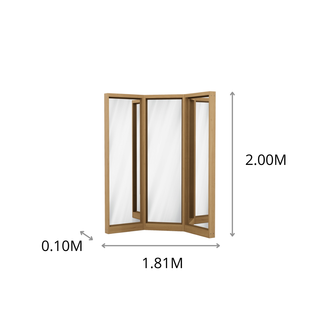 ESPEJO TRES PIEZAS FOLIE 1.81X2.0X0.10M