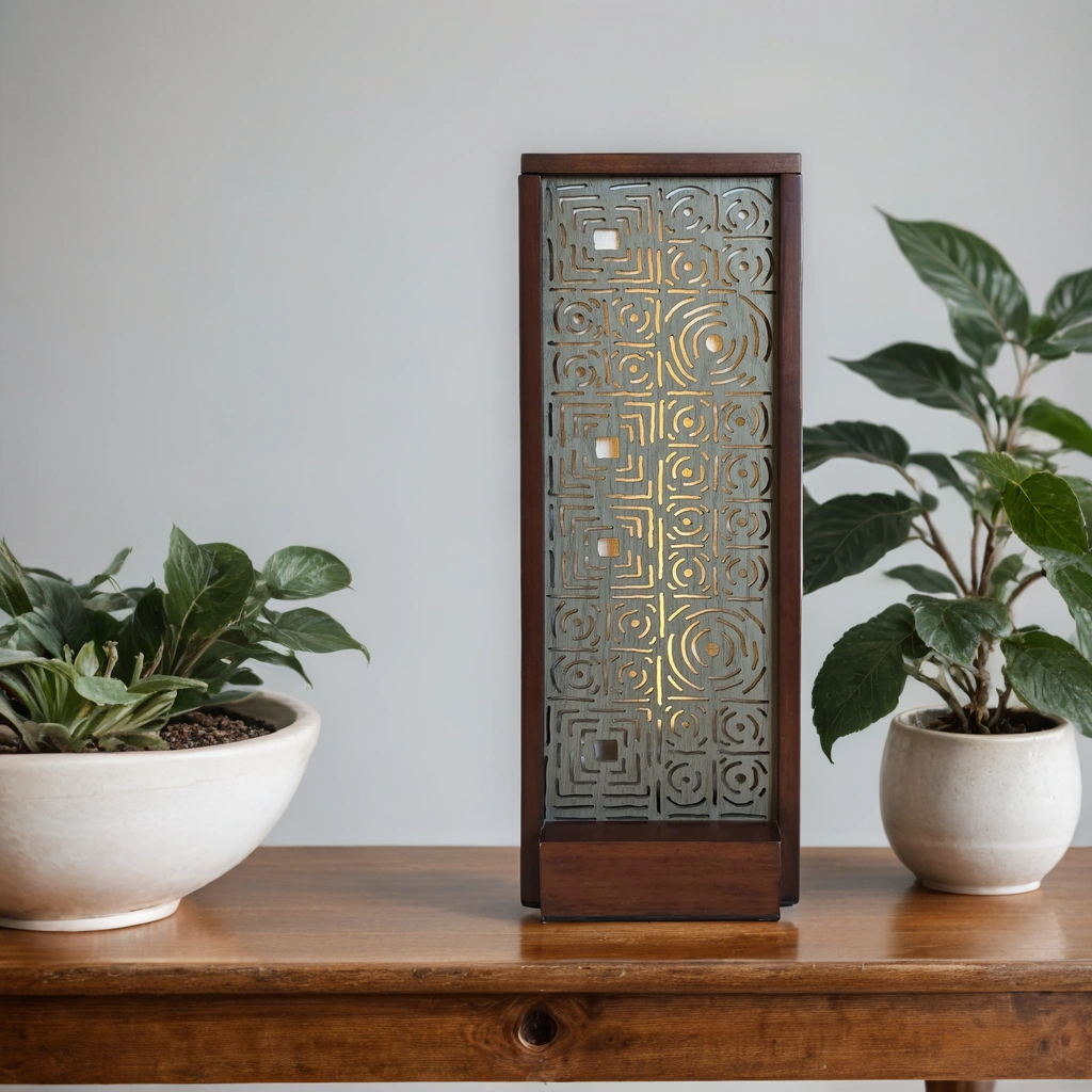 LAMPARA D MESA GRECA DOBLE