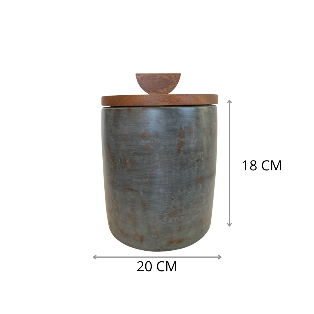 CAJA DE BARRO MEDIALUNA MD 0.20 DIAM. 0.2 X 0.29 X 0 M