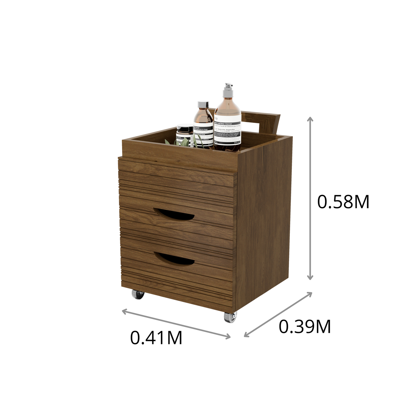 CARRITO AUX PEDICURE 3 CJNES CURVAS 0.41X0.58X0.39M