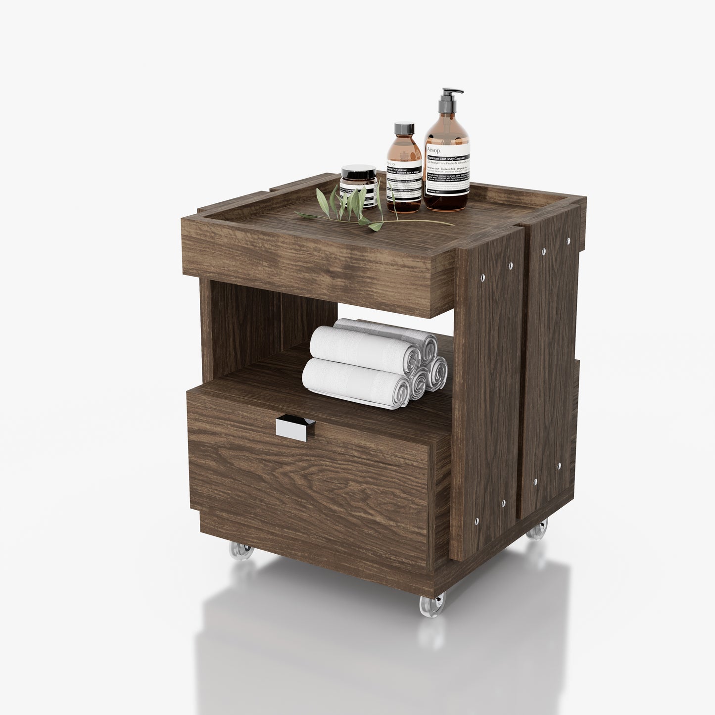 CARRITO AUX PEDICURE RUSTIK 1CJN 0.44X0.50X0.44M