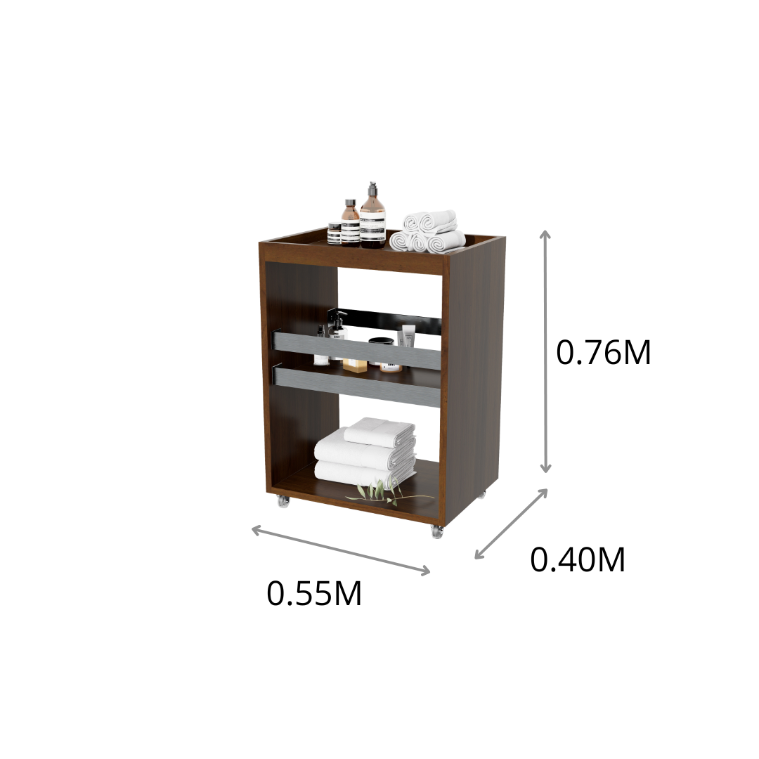 CARRITO AUX. TERAPEUTA FOLIE 3 NIVELES 0.55 X 0.76 X 0.4 M