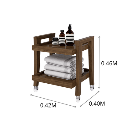 CARRITO DE PEDICURE 2 NIVELES CURVAS 0.42X0.46X0.40M