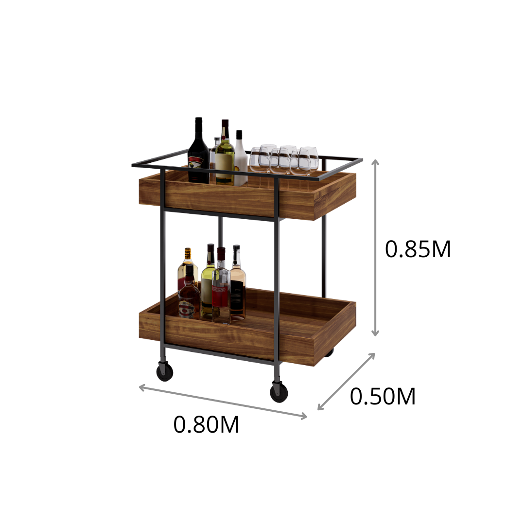 CARRITO AUX DE SERVICIO P VINOS DOBLE T1 0.80X0.85X0.50M
