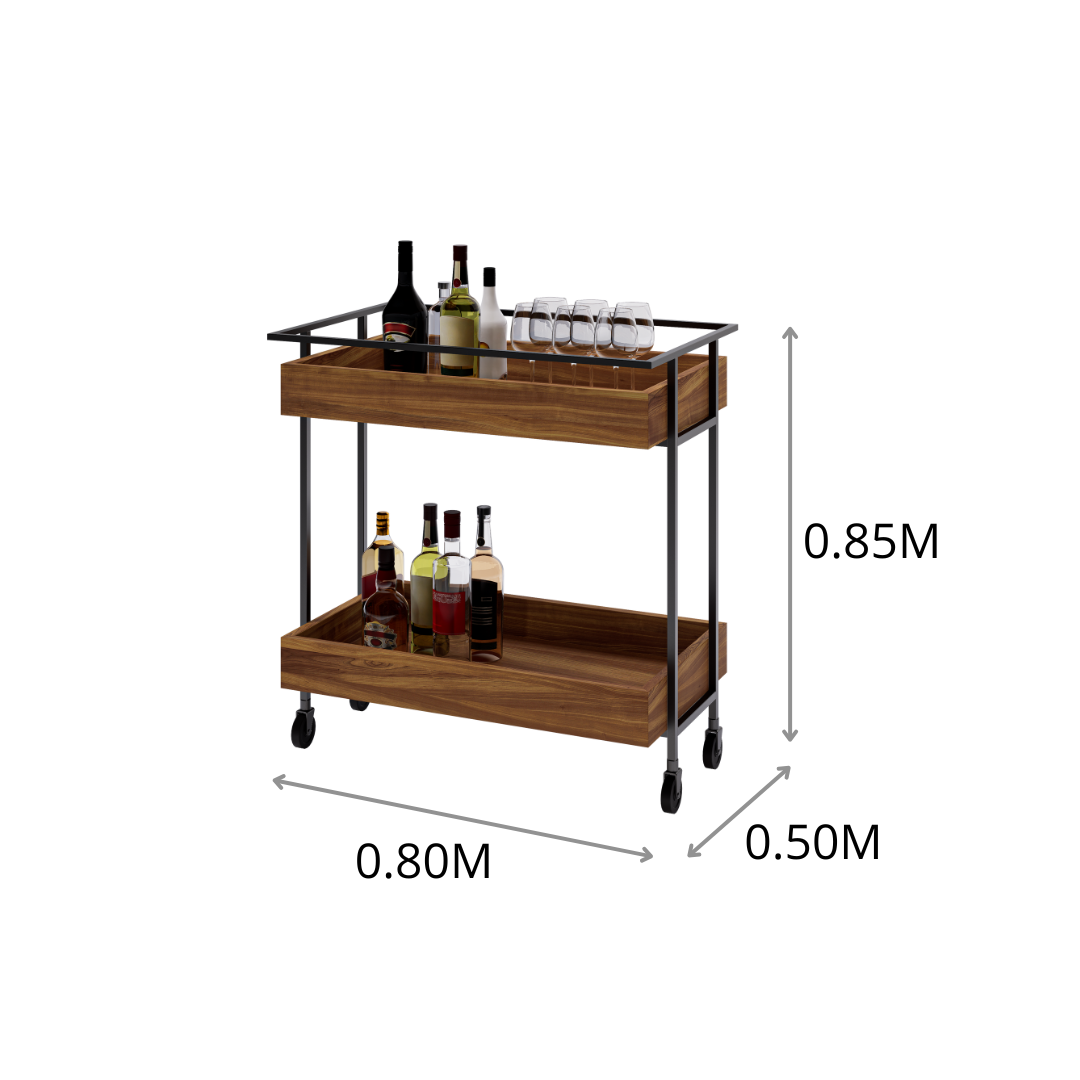 CARRITO AUX DE SERVICIO P VINOS DOBLE T2 0.80X0.85X0.50M