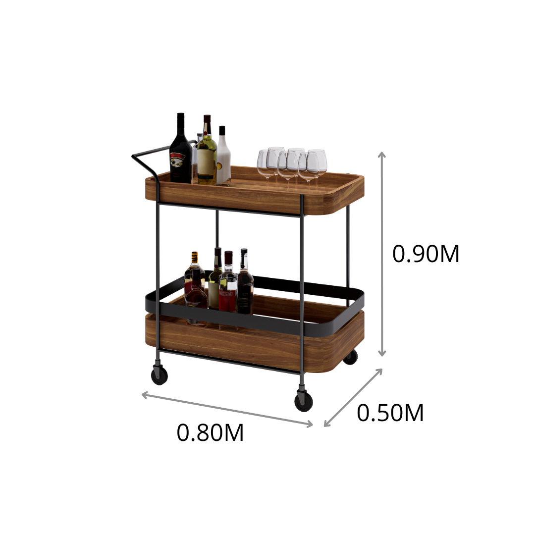 CARRITO AUX DE SERVICIO P VINOS ESQ CURVAS 0.80X0.90X0.50M
