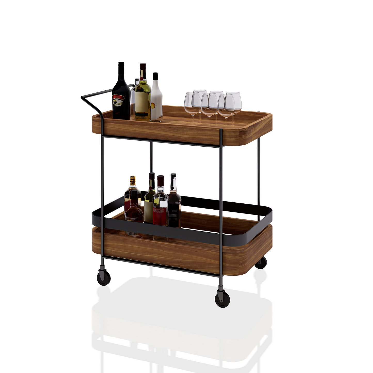 CARRITO AUX DE SERVICIO P VINOS ESQ CURVAS 0.80X0.90X0.50M