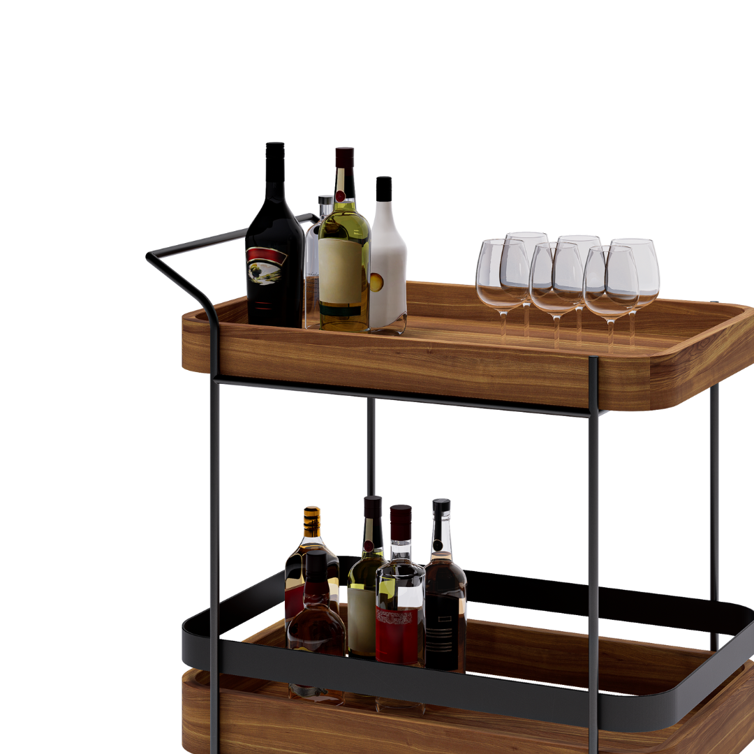 CARRITO AUX DE SERVICIO P VINOS ESQ CURVAS 0.80X0.90X0.50M