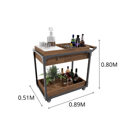 CARRITO AUX DE SERVICIO P VINOS REMACHES 0.89X0.80X0.51