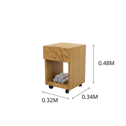 CARRITO AUXILIAR PEDICURE CON CJN CORAL 0.32X0.48X0.34M