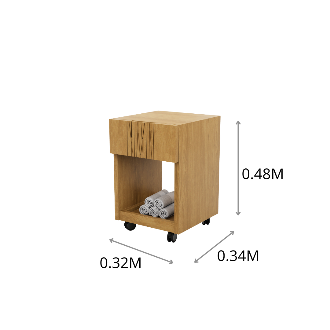 CARRITO AUXILIAR PEDICURE CON CJN PALMA 0.32X0.48X0.34M