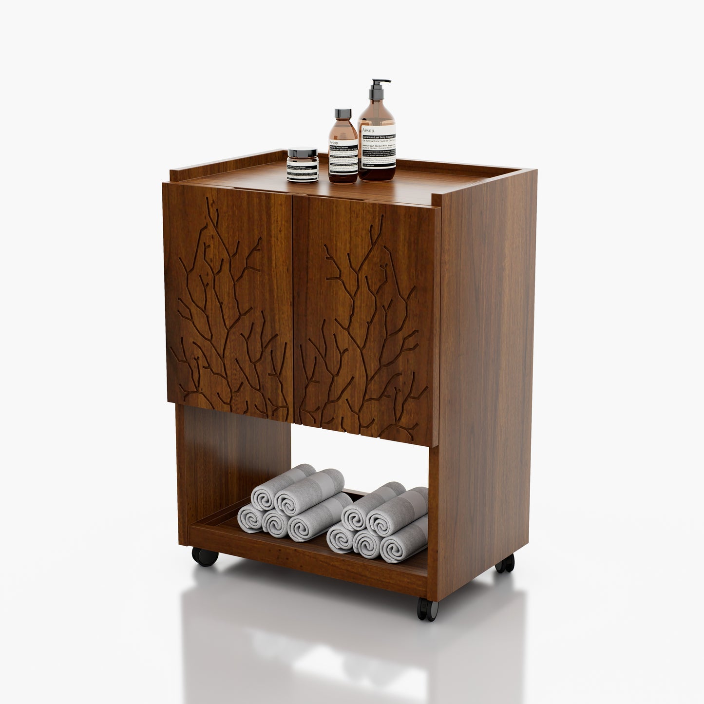 CARRITO AUXILIAR TERAPEUTA CORAL 2GVT 0.55X0.75X0.37M