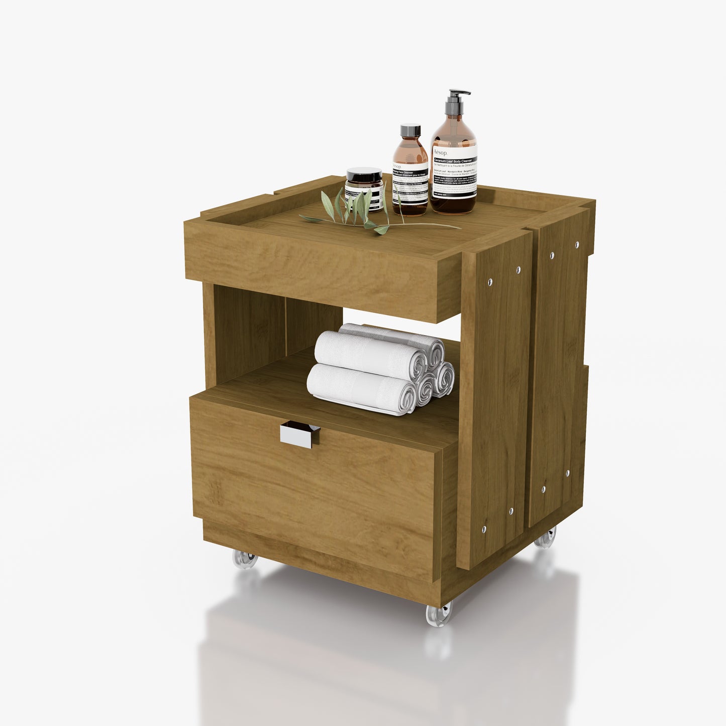 CARRITO AUX PEDICURE RUSTIK 1CJN 0.44X0.50X0.44M