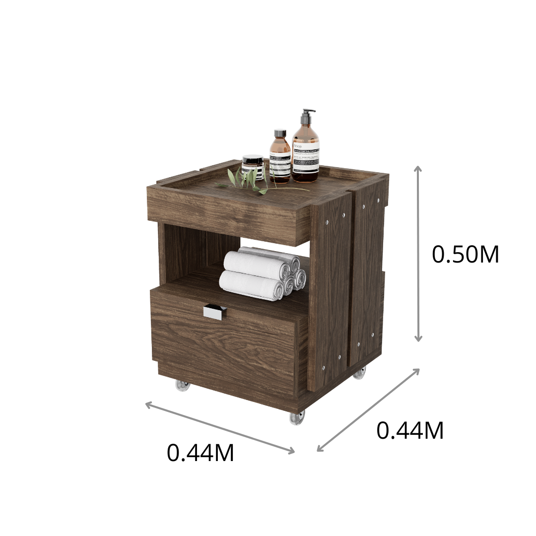 CARRITO AUX PEDICURE RUSTIK 1CJN 0.44X0.50X0.44M