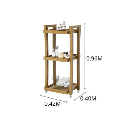CARRITO AUX TERAPEUTA MINI 3 NIVELES CURVAS 0.42X0.96X0.40M