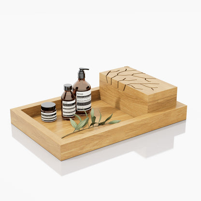 CHAROLA AMENIDADES CON CAJA RECTA CORAL 0.39X0.095X0.25M