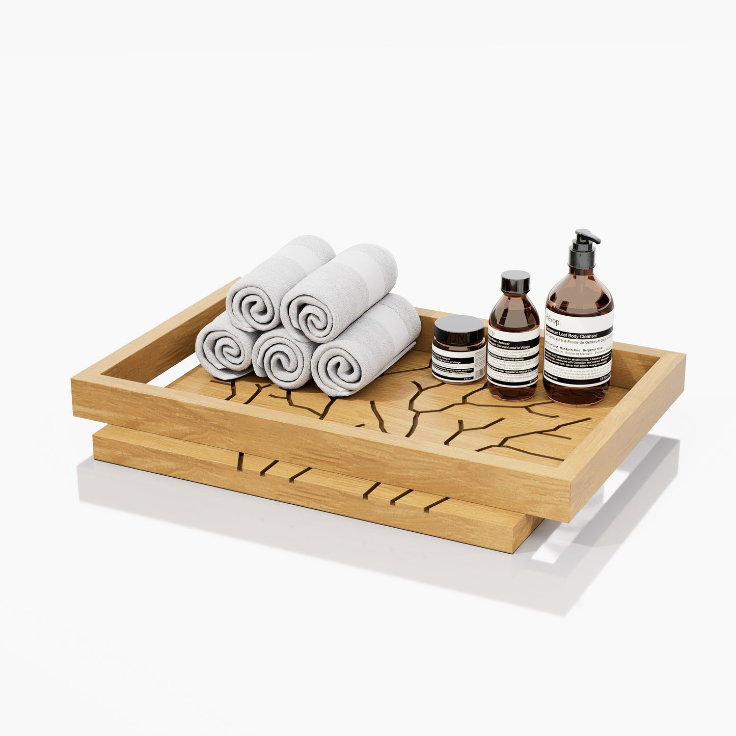 CHAROLA CUADRITOS CORAL GD 0.38X0.05X0.28M