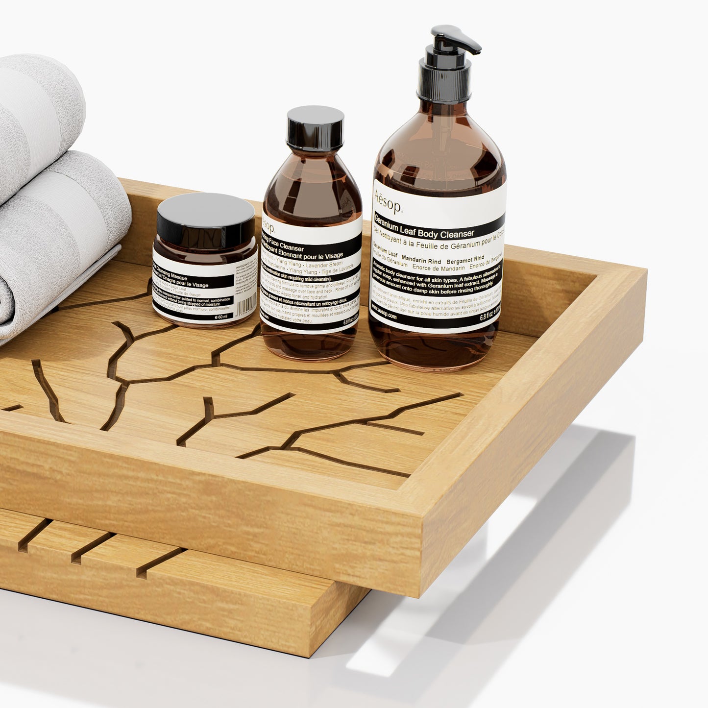 CHAROLA CUADRITOS CORAL GD 0.38X0.05X0.28M