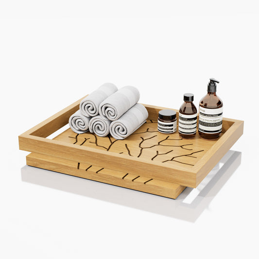 CHAROLA CUADRITOS CORAL GD 0.38X0.05X0.32M