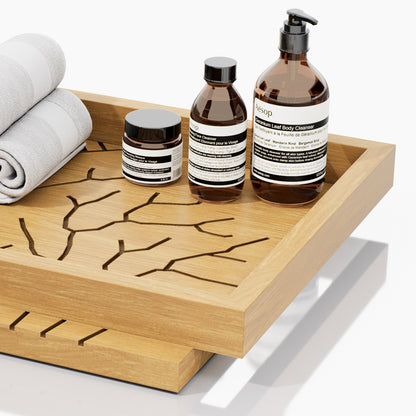 CHAROLA CUADRITOS CORAL GD 0.38X0.05X0.32M