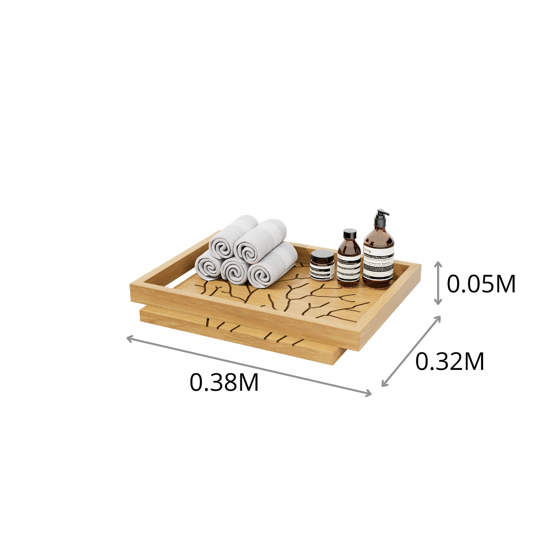 CHAROLA CUADRITOS CORAL GD 0.38X0.05X0.32M