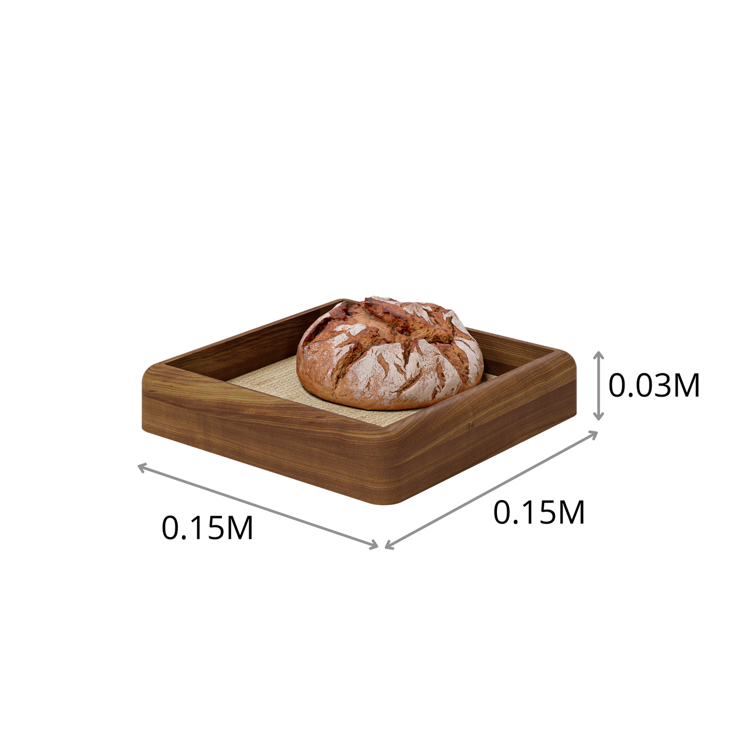 CHAROLA PARA PAN FIBRA 0.15x0.03x0.15 M
