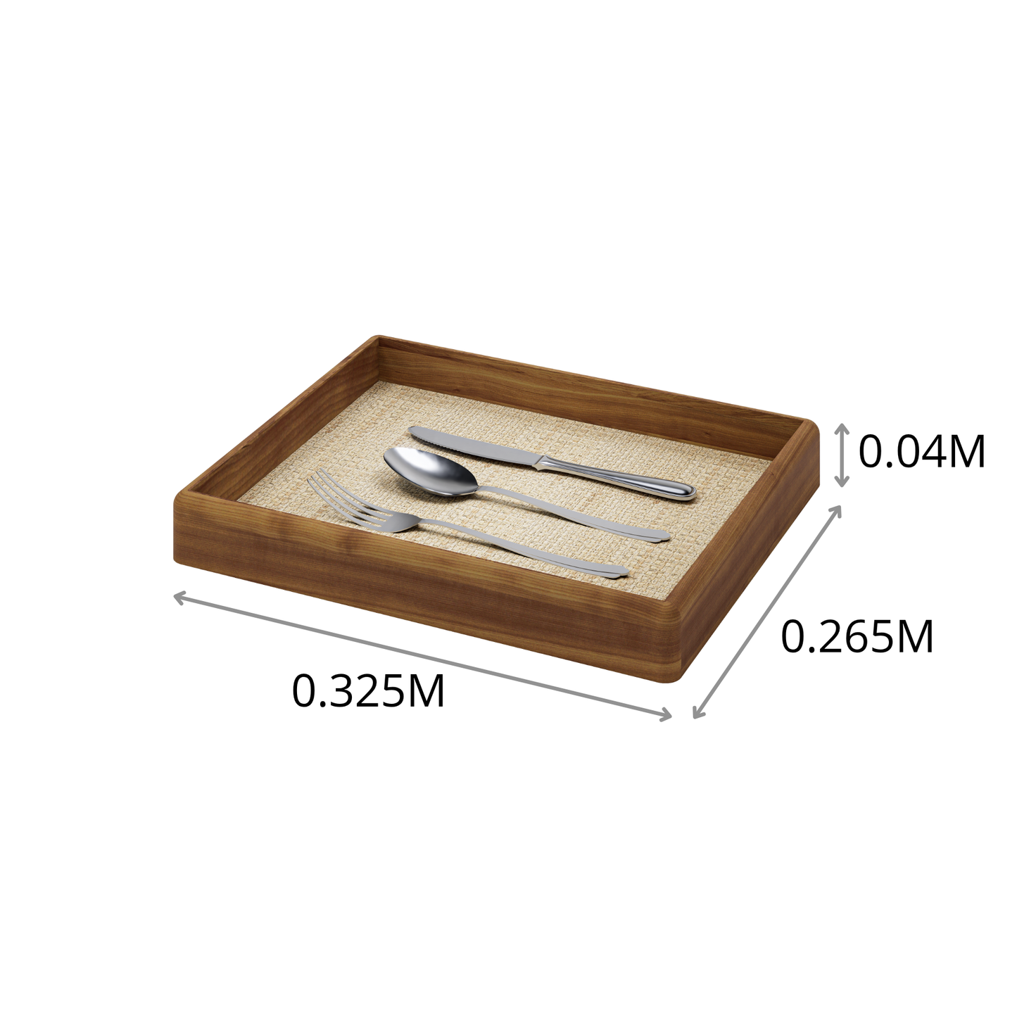CHAROLA PARA CUBIERTOS FIBRA 0.325x0.04x0.265 M