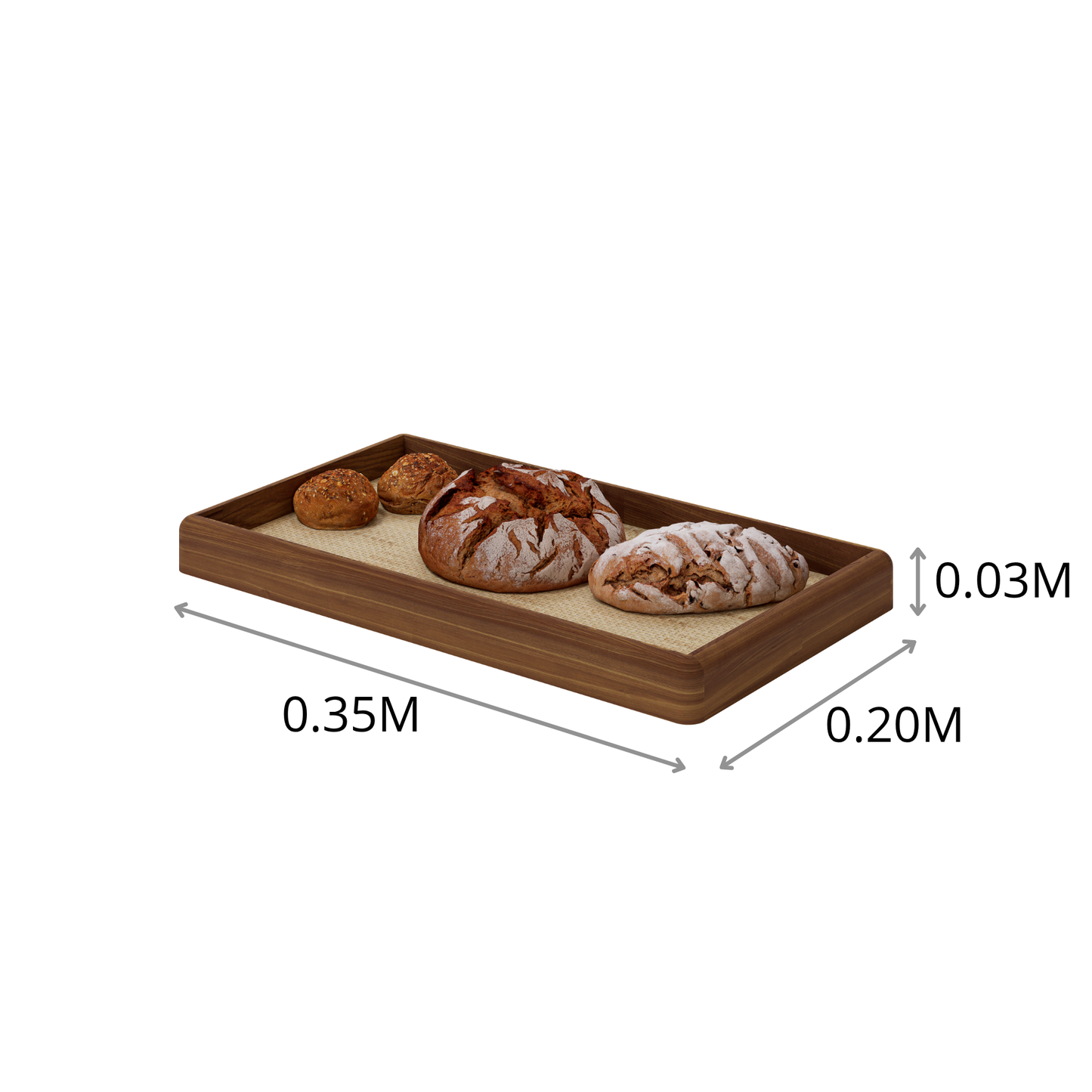 CHAROLA PARA PAN FIBRA 0.35x0.03x0.20 M