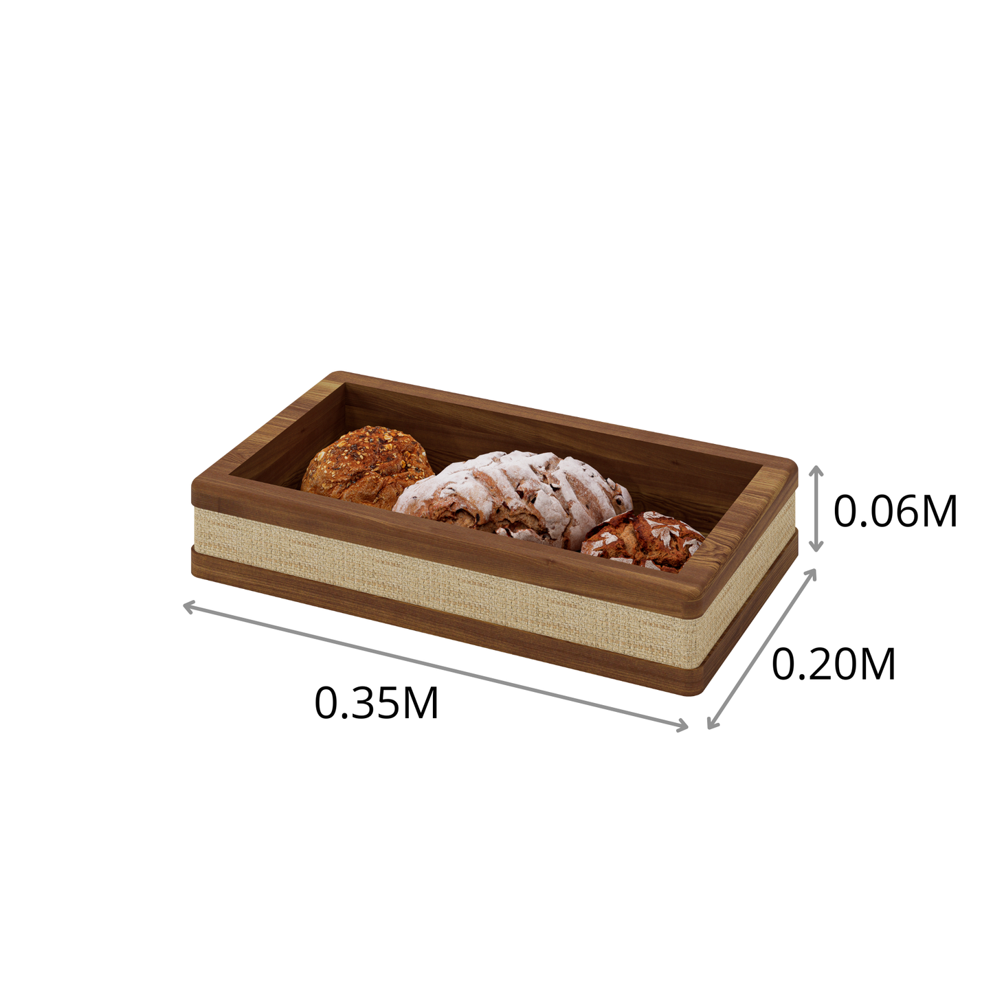 CHAROLA PARA PAN FIBRA 0.35x0.06x0.20 M