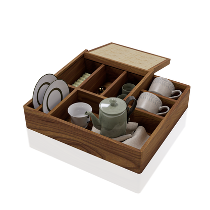 CHAROLA RECTANGULAR PARA TÉ Y CAFÉ FIBRA 0.43x0.10x0.37 M