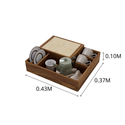CHAROLA RECTANGULAR PARA TÉ Y CAFÉ FIBRA 0.43x0.10x0.37 M