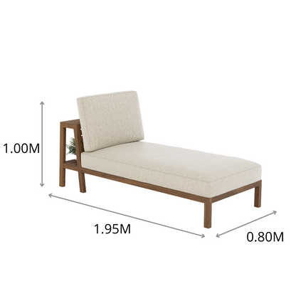 CONJUNTO CHAISE RUSTIK REPISA RESPALDO 0.80X1.0X1.95M