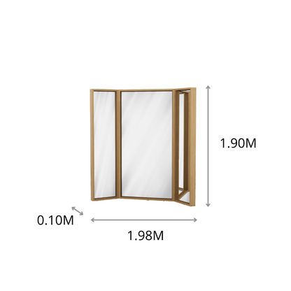 CONJUNTO ESPEJO TRES VISTAS FOLIE (3PZAS) 1.98x1.90x0.10M