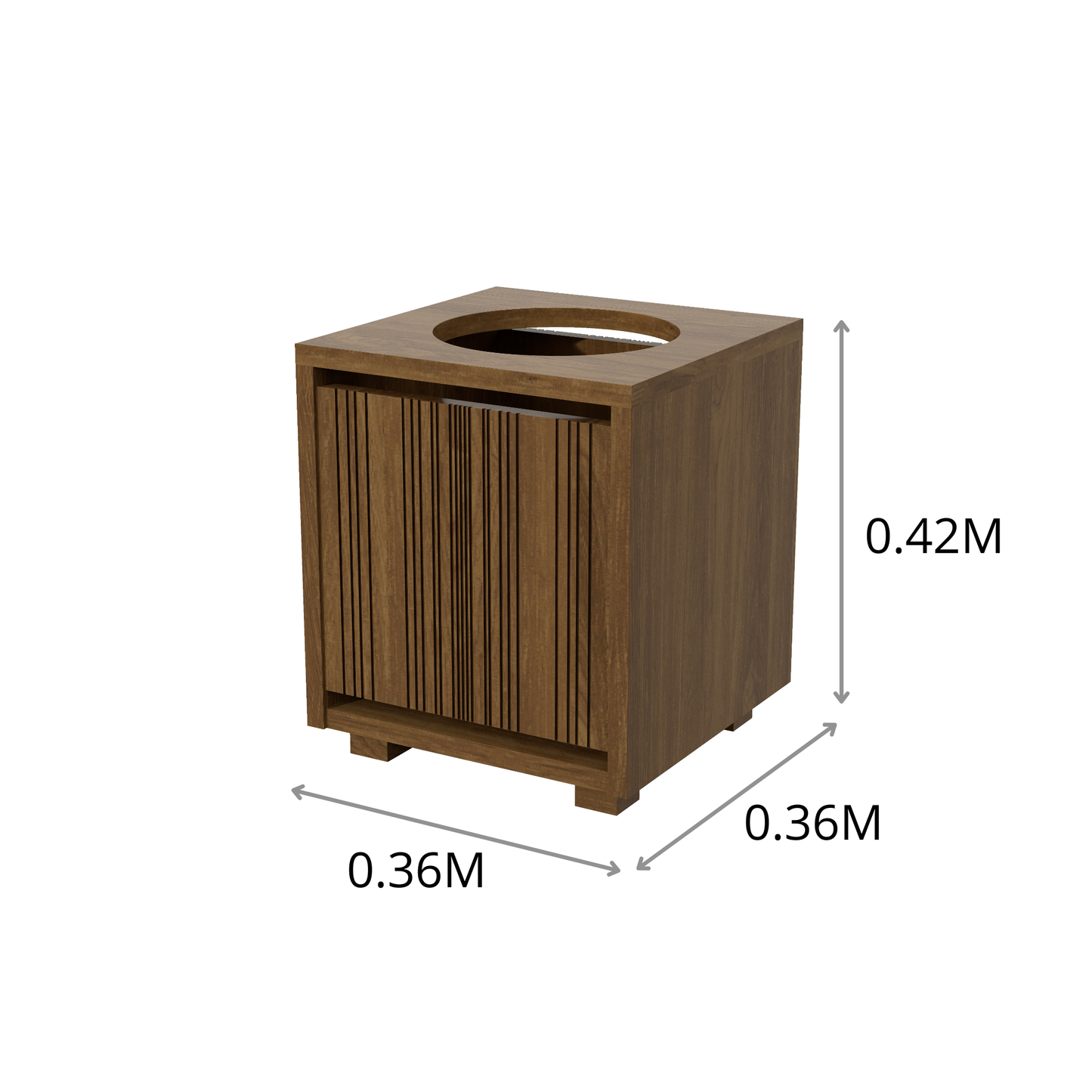 DEPOSITO TOALLAS SUCIAS RAYADO CH CURVAS 0.36X0.42X0.36M