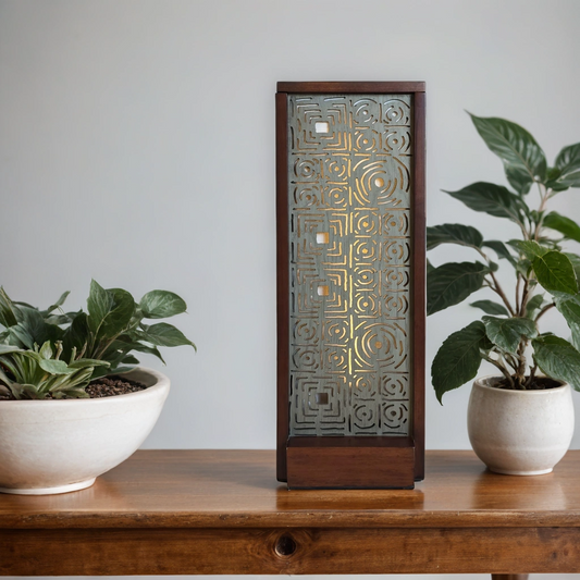 LAMPARA D MESA GRECA DOBLE