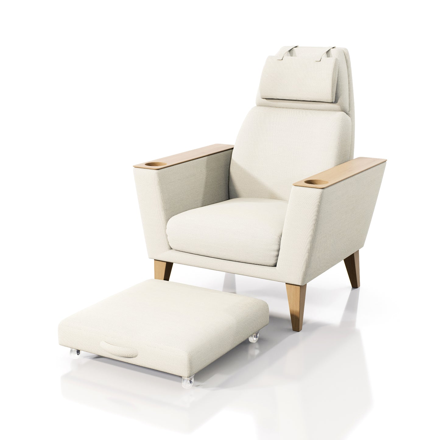 SILLÓN LALY CON TABURETE RUEDITAS 0.93X1.15X0.92M