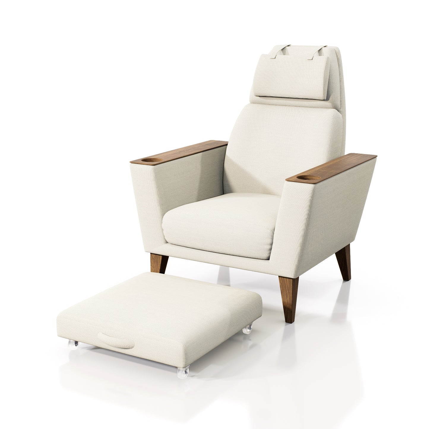 SILLÓN LALY CON TABURETE RUEDITAS 0.93X1.15X0.92M