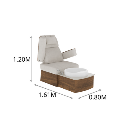 SILLON PEDICURE LALY C TINA 80cmx120xmx161cm 0.80X1.20X1.61M