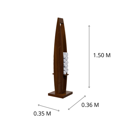 TOALLERO DE PIE HOJA TALLADA 0.35X1.50X0.36M